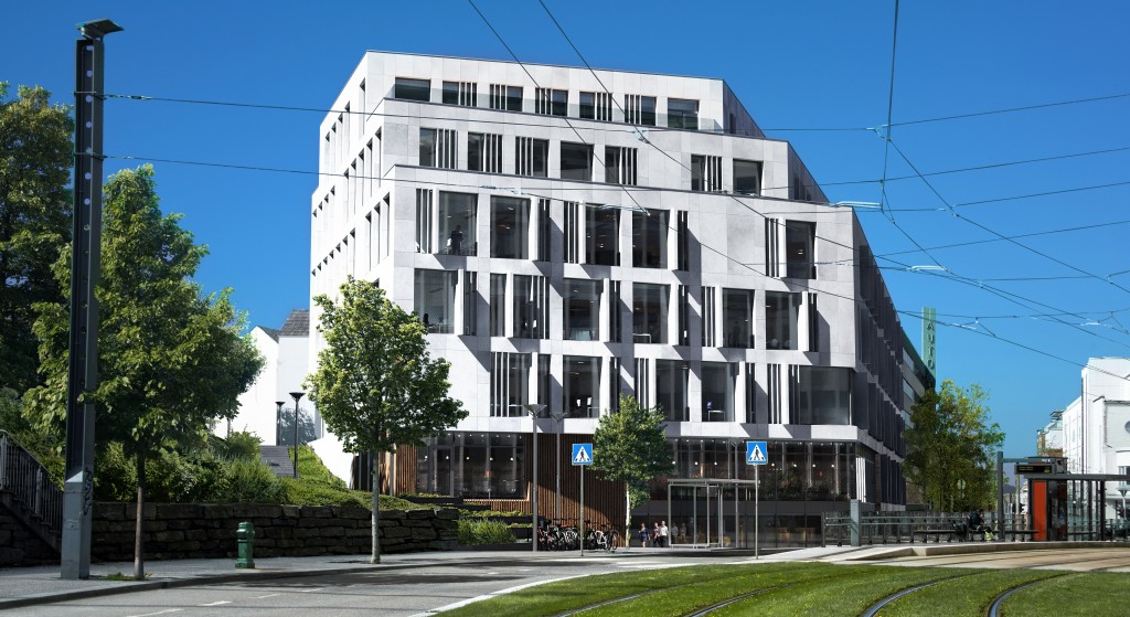 Nygård-området regnes som et av de mest attraktive kontorlokasjonene i Bergen. Nærmere bybanestopp er det knapt mulig å komme. Illustrasjon: MIR